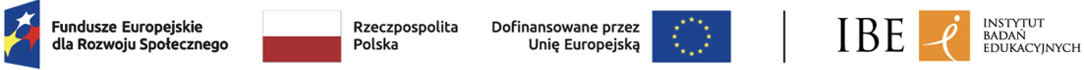 Logotypy od lewej: Fundusze Europejskie Wiedza Edukacja Rozwój, Rzeczypospolita Polska, Zintegrowany Rejestr Kwalifikacji, Unia Europejska Europejski Fundusz Społeczny